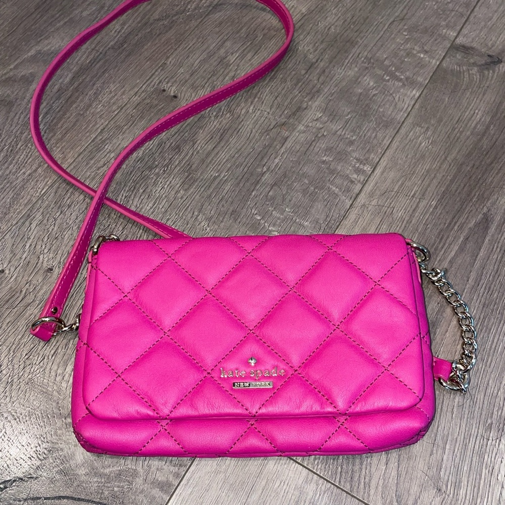 Kate Spade Fuchsia Quilted Crossbody Bag